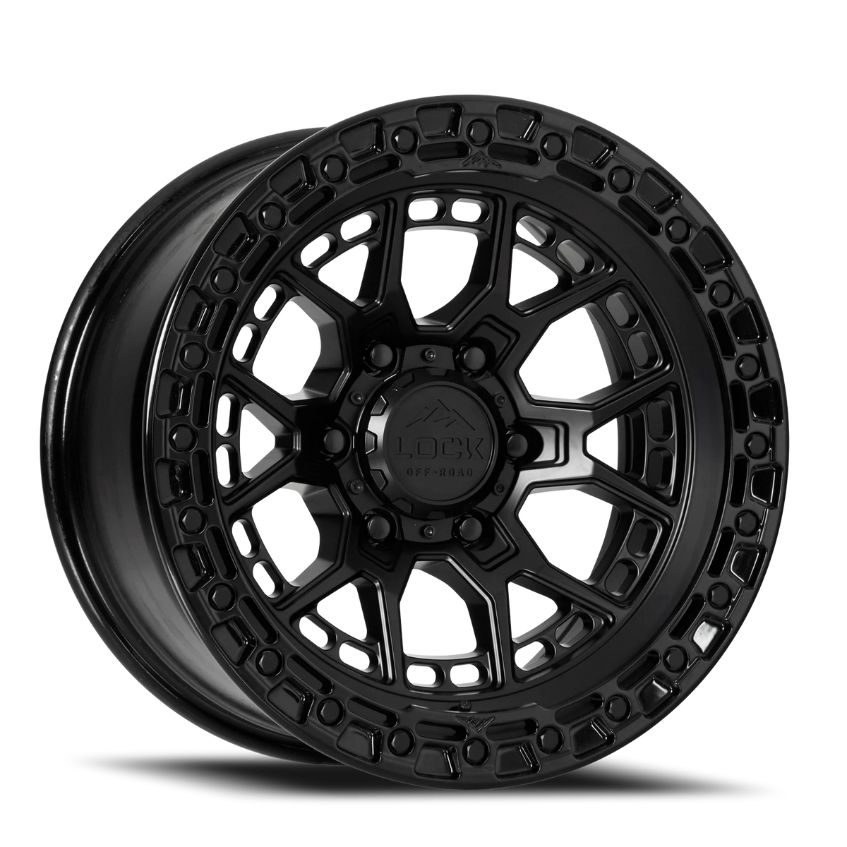 Lock Offroad Commando Matte Black W/ Gloss Black Ring 17x9 +12 6x139.7mm 106.2mm