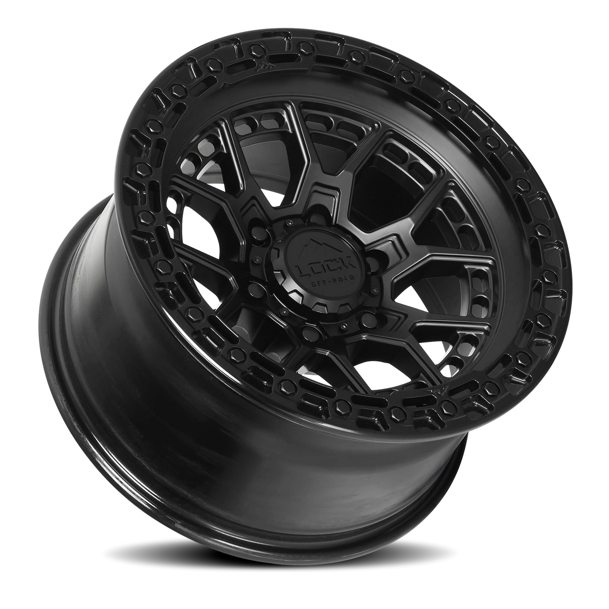 Lock Offroad Commando Matte Black W/ Gloss Black Ring 17x9 0 6x139.7mm 106.2mm