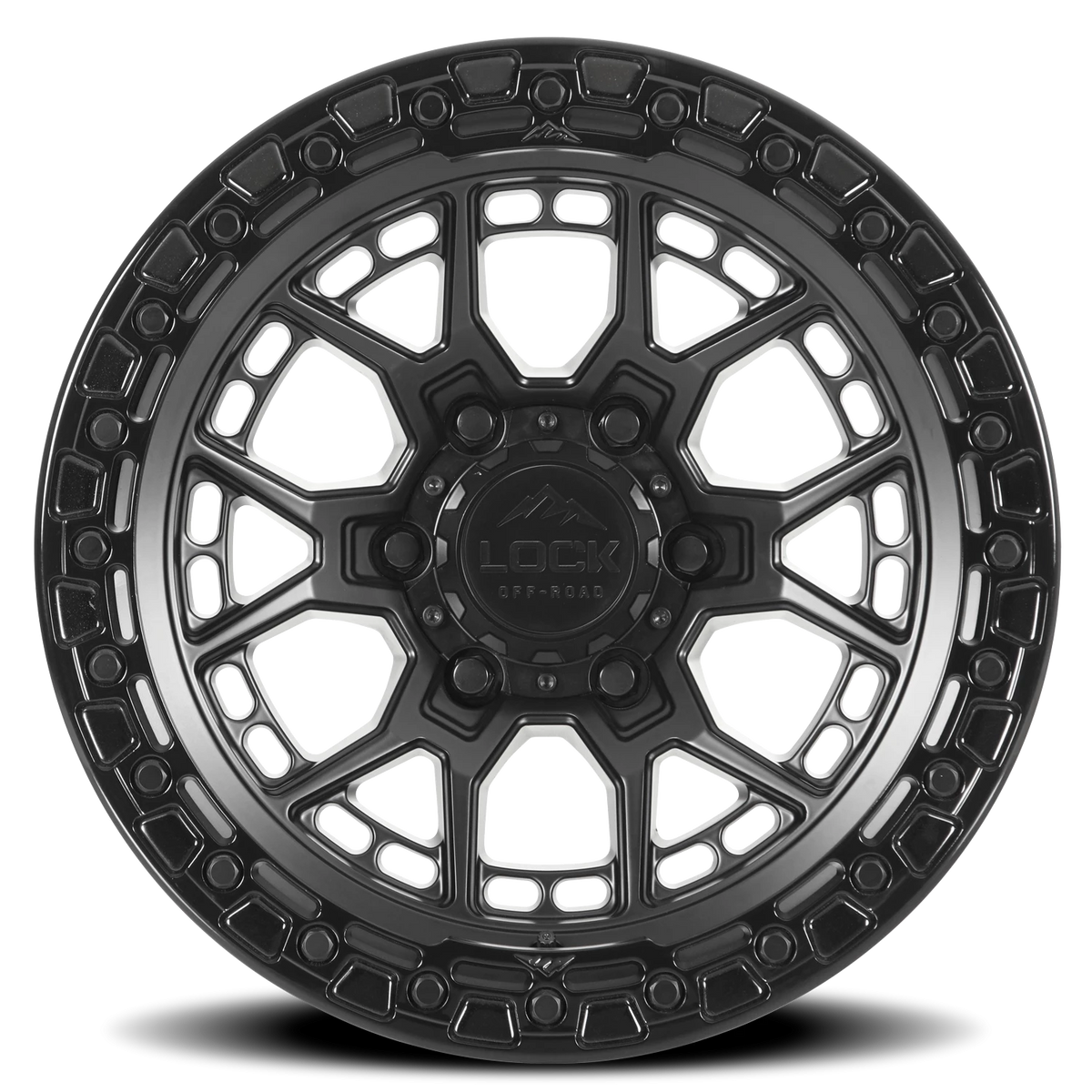Lock Offroad Commando Matte Black W/ Gloss Black Ring 17x9 0 6x135mm 87.1mm