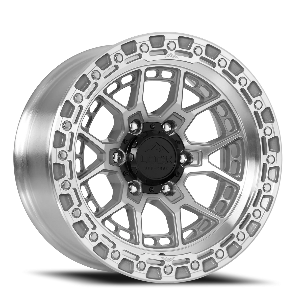 Lock Offroad Commando Machined Silver W/ Clear Coat 20x10 +18 8x165.1mm 125.2mm