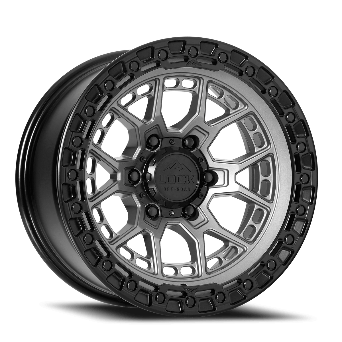 Lock Offroad Commando Matte Grey W/ Matte Black Ring 17x9 0 6x135mm 87.1mm