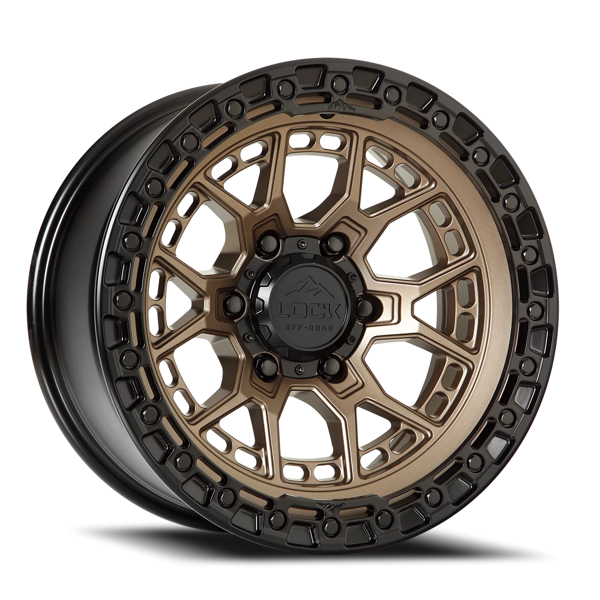 Lock Offroad Commando Matte Bronze W/ Matte Black Ring 17x9 +12 6x135mm 87.1mm