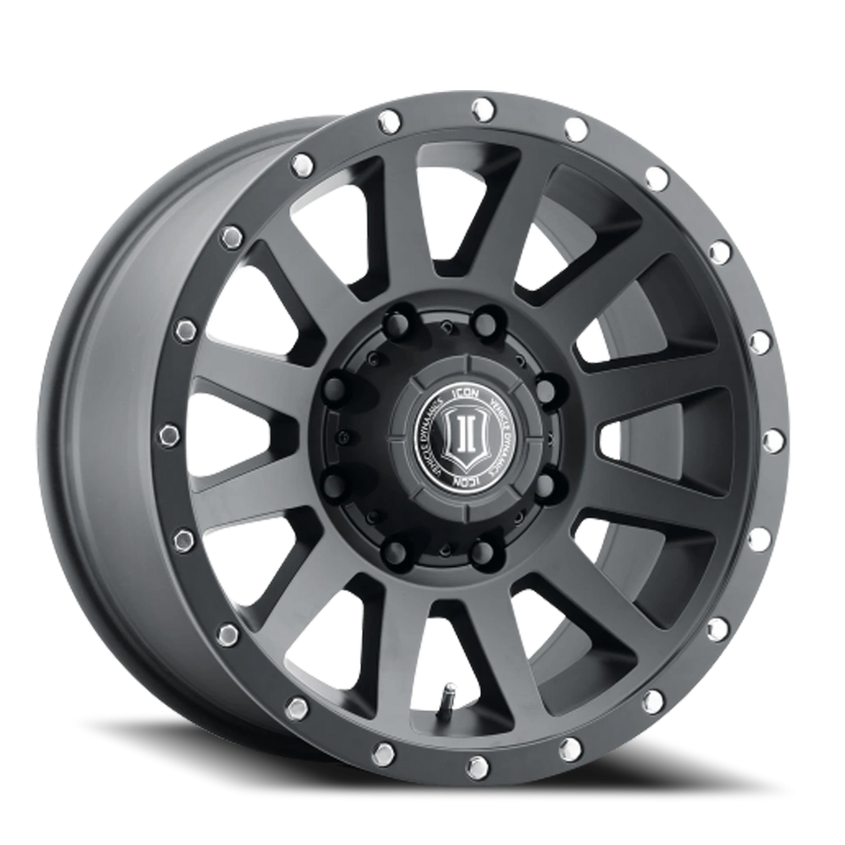 Icon Alloys Compression HD Satin Black 18x9 +12 8x180mm 124.2mm