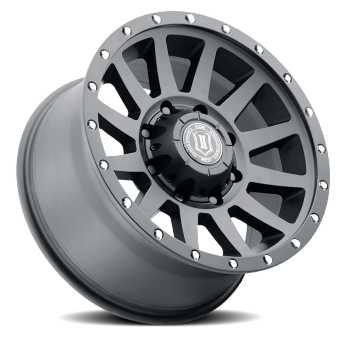 Icon Alloys Compression HD Satin Black 18x9 +12 8x180mm 124.2mm