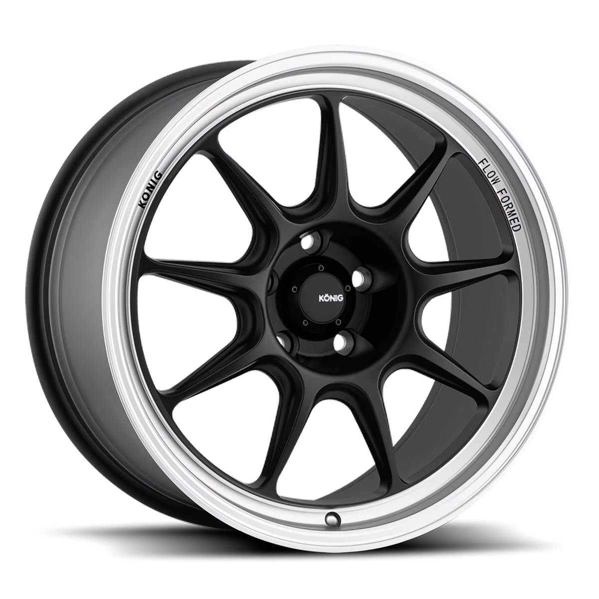 Konig Countergram Matte Black W/ Machined Lip 17x9 +43 5x114.3mm 73.1mm - Wheelwiz
