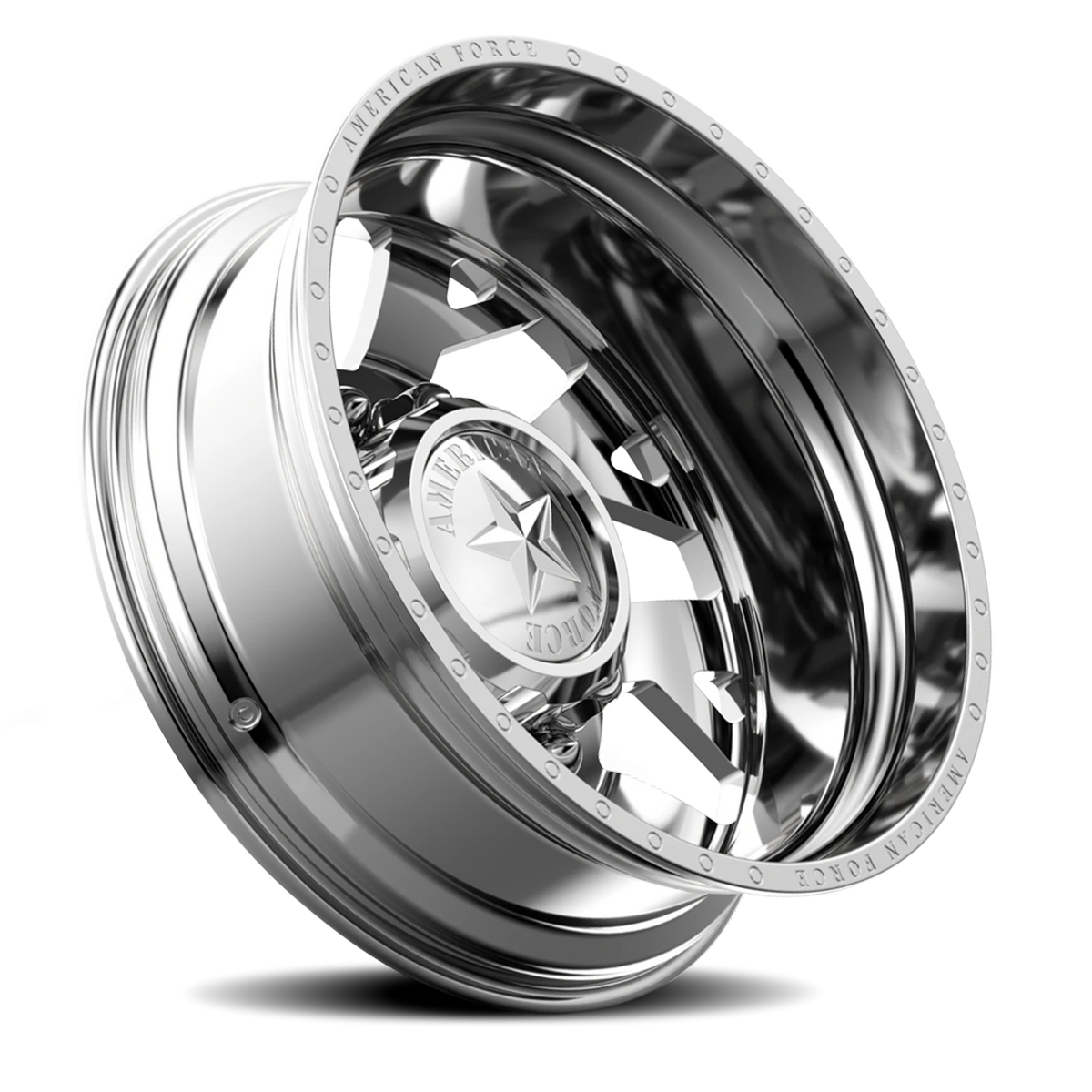 American Force D04 Man O'War DRW Polished 22.5x8.25 -145 10x225mm 170mm - Wheelwiz