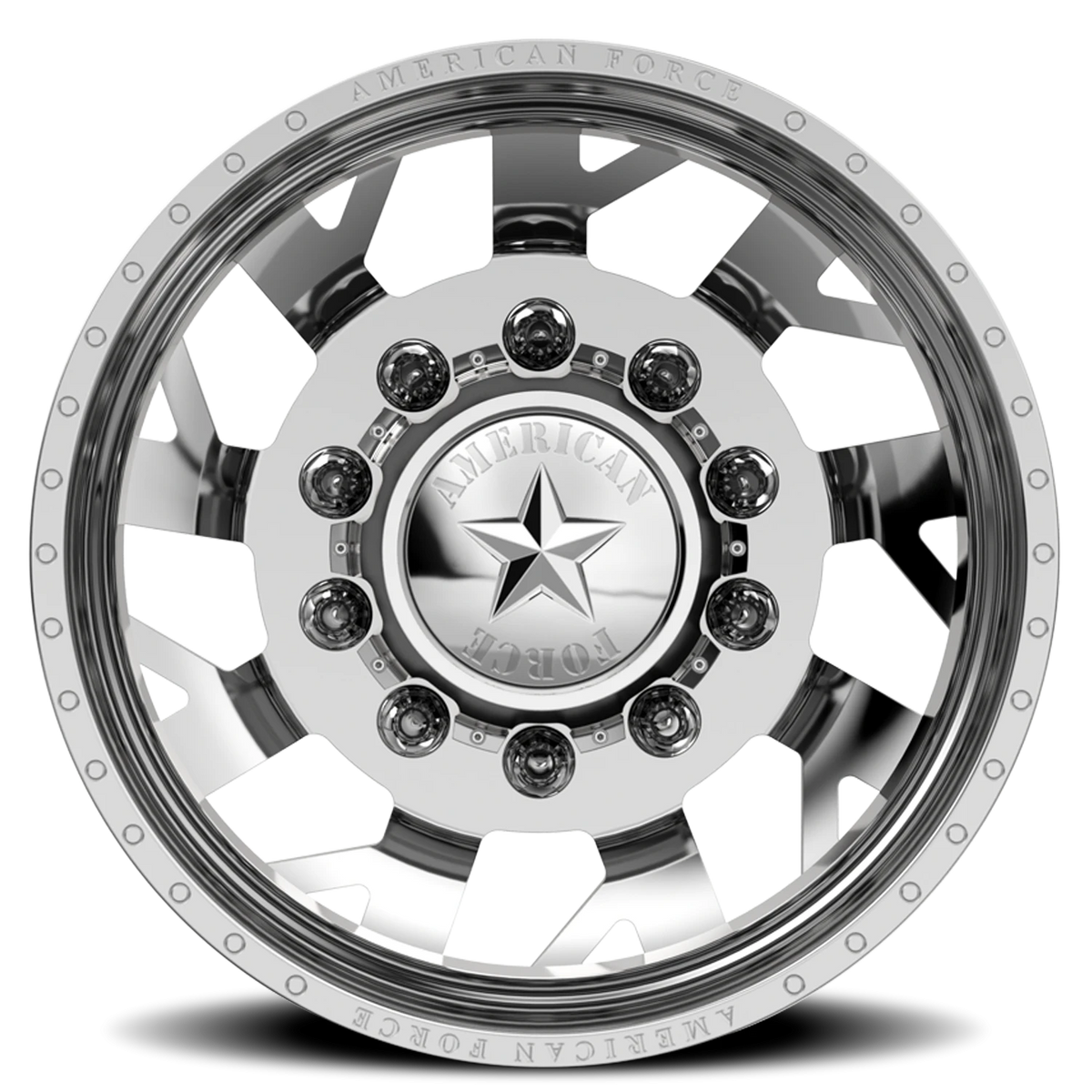 American Force D04 Man O'War DRW Polished 22x8.25 -145 10x225mm 170mm - Wheelwiz