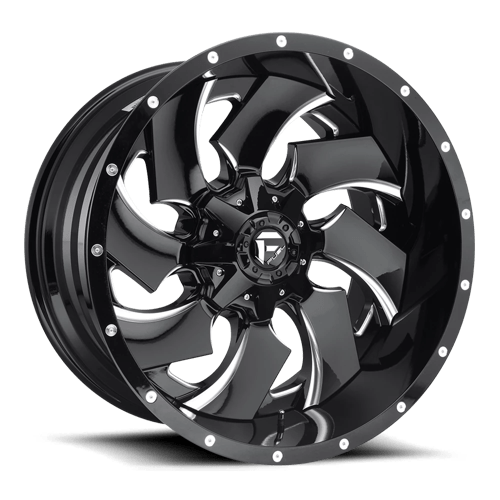 Fuel Offroad D239 CLEAVER Gloss Black Milled 22x10 -13 8x165.1mm 125.1mm - 2 PIECE - WheelWiz