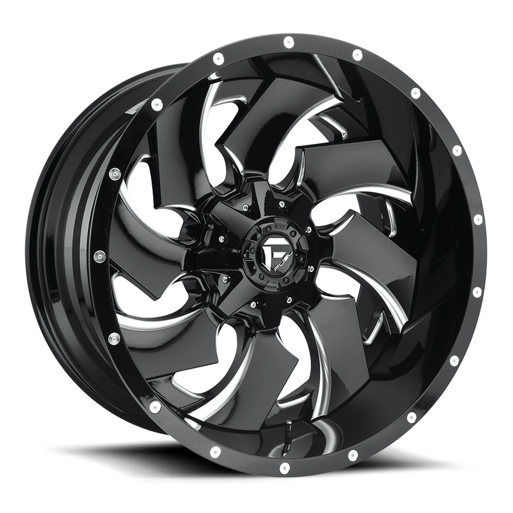 Fuel Offroad D239 CLEAVER Gloss Black Milled 22x12 -44 5x139.7|5x150mm 110.1mm - 2 PIECE - WheelWiz