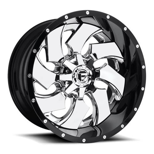 Fuel Offroad D240 CLEAVER Chrome Plated Gloss Black Lip 20x9 +20 6x135|6x139.7mm 106.1mm - 2 PIECE - Wheelwiz
