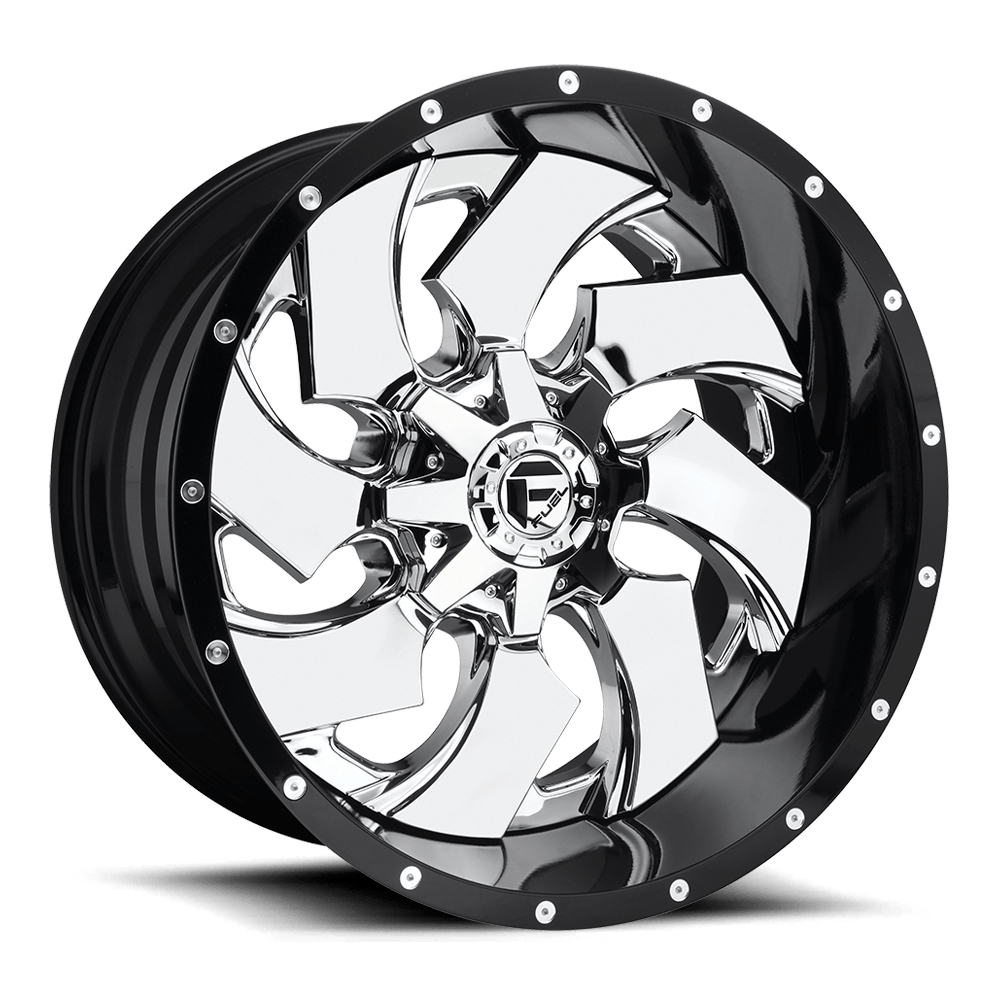 Fuel Offroad D240 CLEAVER Chrome Plated Gloss Black Lip 22x14 -70 8x170mm 125.1mm - 2 PIECE - WheelWiz