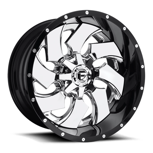 Fuel Offroad D240 CLEAVER Chrome Plated Gloss Black Lip 20x10 -19 8x170mm 125.1mm - 2 PIECE - Wheelwiz