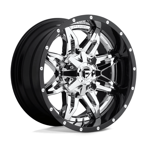 Fuel Offroad D266 LETHAL Chrome Plated Gloss Black Lip 20x10 -19 8x180mm 125.1mm - 2 PIECE - WheelWiz