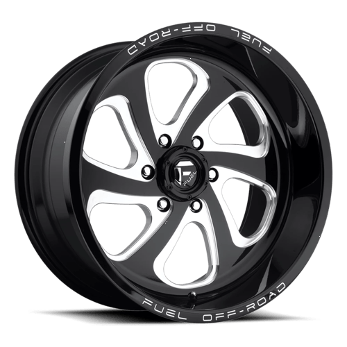 Fuel Offroad D587 FLOW Gloss Black Milled 20x10 -18 6x139.7mm 108mm - Wheelwiz