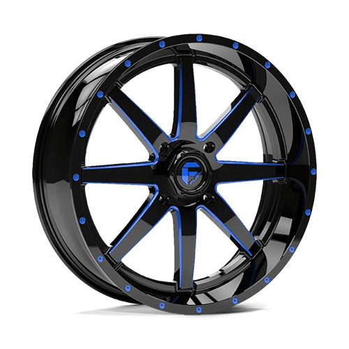 Fuel Offroad D651 MAVERICK Gl-blk Milled W/ Blue Accent 24x7 +13 4x156mm 132mm