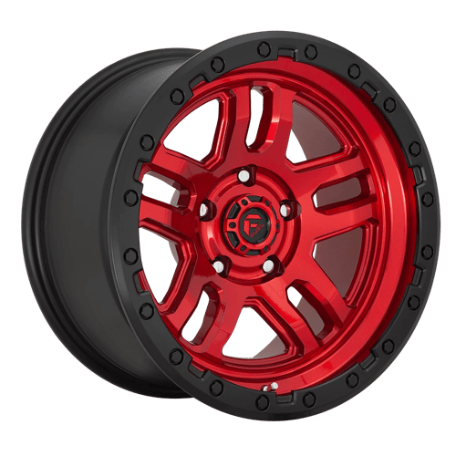 Fuel Offroad D732 AMMO Candy Red Black Bead Ring 17x9 +1 6x114.3mm 106.1mm