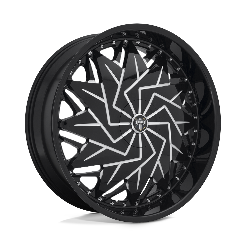 DUB S231 DAZR Gloss Black Milled 26x9 +25 5x114.3|5x120mm 72.6mm - WheelWiz