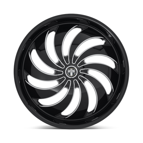 DUB S242 COJONES Gloss Black Milled 24x9 +25 5x114.3|5x120mm 72.6mm