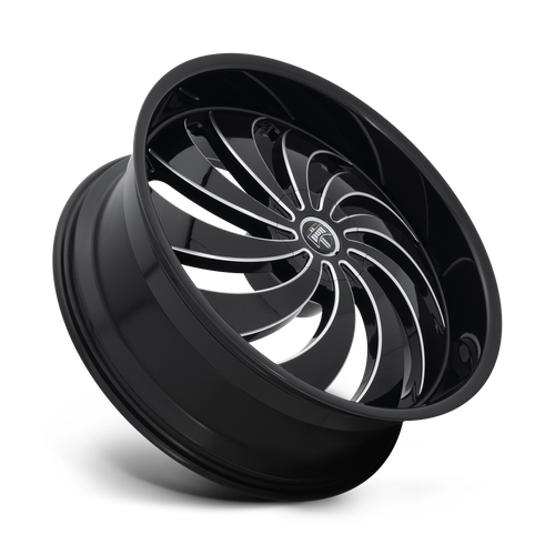 DUB S242 COJONES Gloss Black Milled 24x9 +25 5x114.3|5x120mm 72.6mm