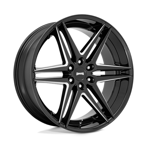 DUB S267 DIRTY DOG Glossy Black Milled 24x10 +30 6x135mm 87.1mm