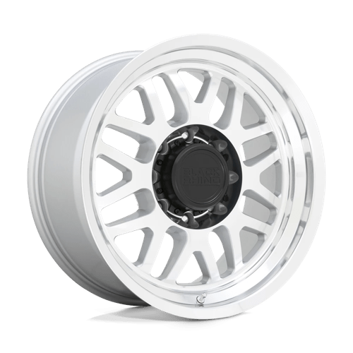 Black Rhino DELTA Gloss Silver W Mirror Face&amp;lip 17x9.5 -18 8x165.1mm 125.1mm - Wheelwiz