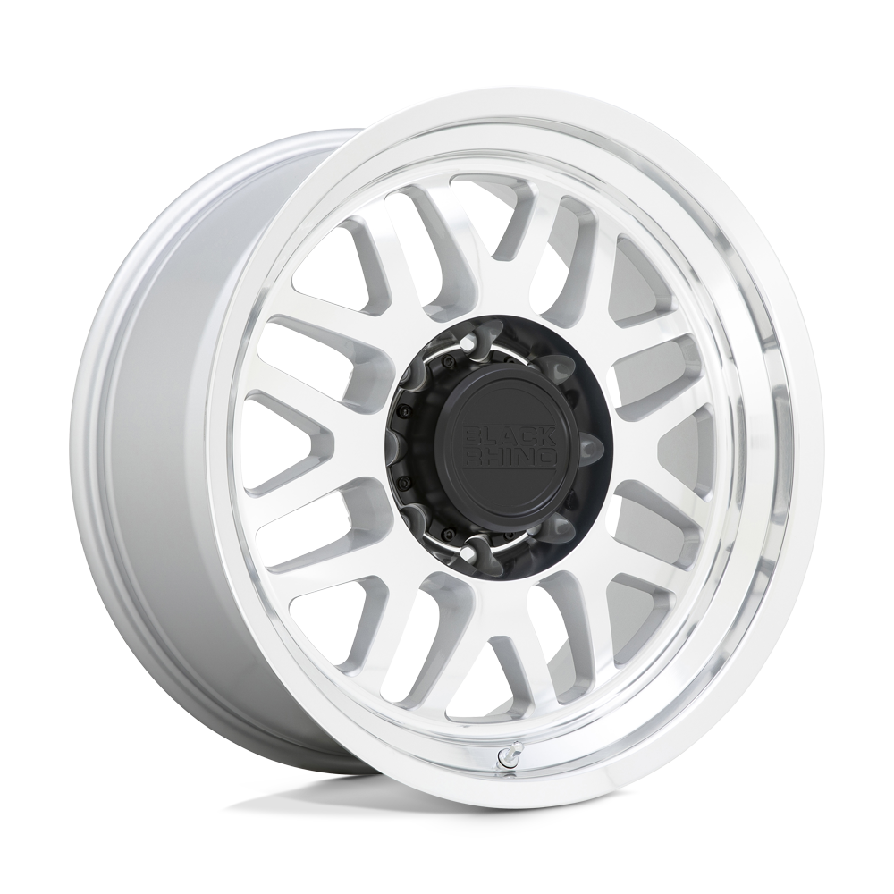 Black Rhino DELTA Gloss Silver With Mirror Face &amp; Lip 17x9.5 -18 8x170mm 125.1mm - WheelWiz