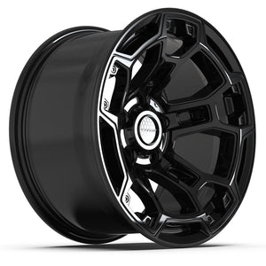 Defiant DF03B Gloss Black 17x9 -12 5x127|N/Amm 71.5mm - Wheelwiz
