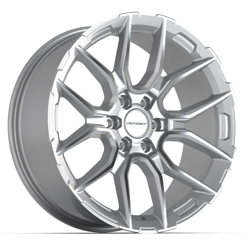 Defiant DF18A Gloss Silver Machined 22x9 +18 6x139.7|N/Amm 78.1mm - Wheelwiz