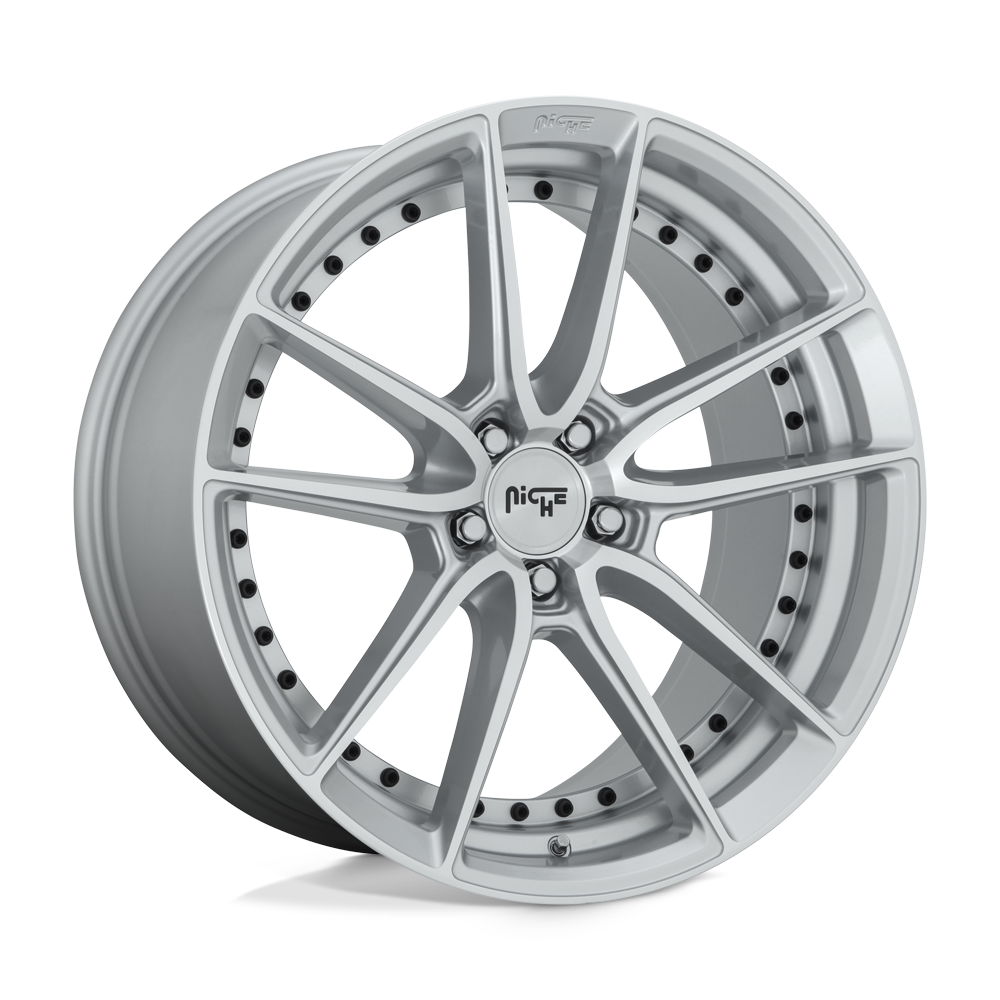 Niche M221 DFS Gloss Silver Machined 22x10.5 +40 5x112mm 66.6mm - WheelWiz