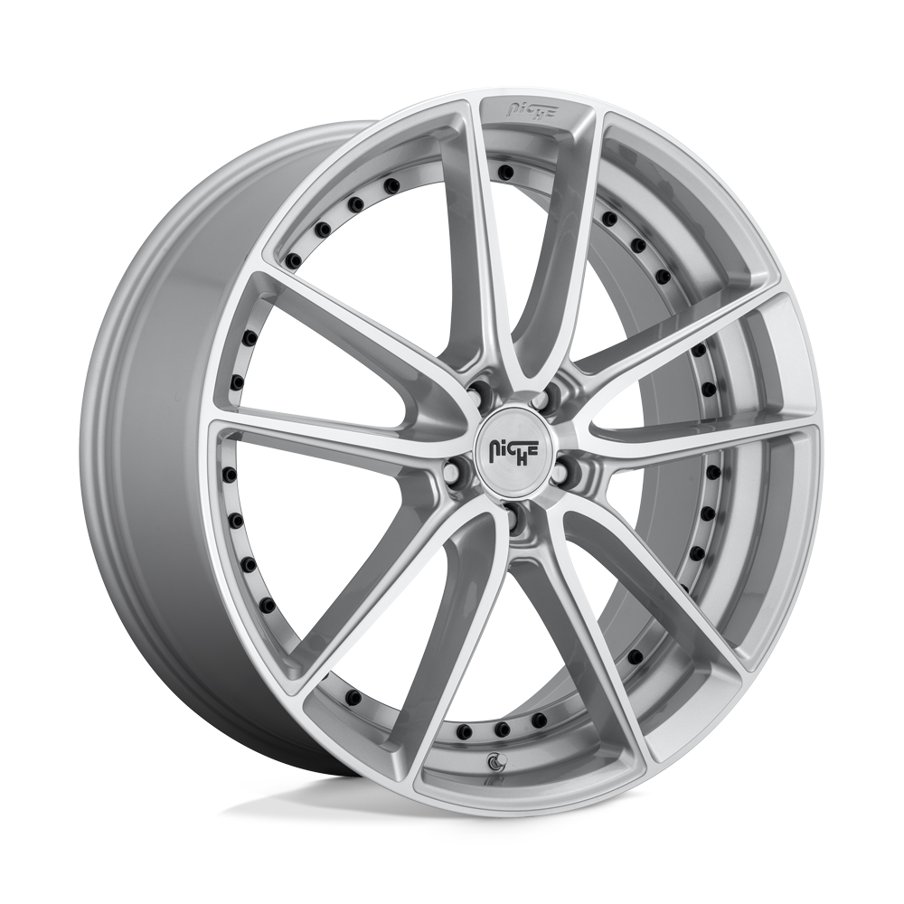 Niche M221 DFS Gloss Silver Machined 22x9 +38 5x112mm 66.6mm - WheelWiz