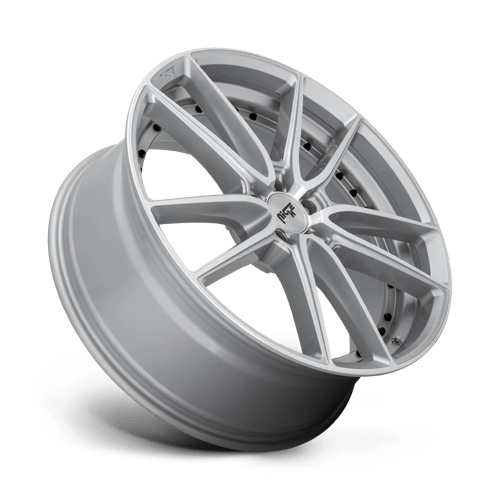Niche M221 DFS Gloss Silver Machined 22x9 +38 5x112mm 66.6mm - WheelWiz