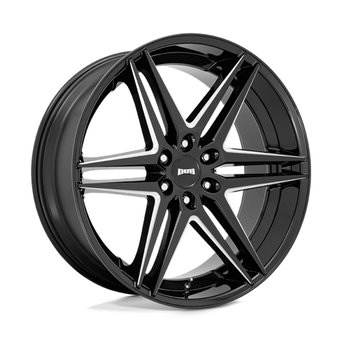 DUB S267 DIRTY DOG Glossy Black Milled 24x10 +25 6x139.7mm 106.1mm - Wheelwiz
