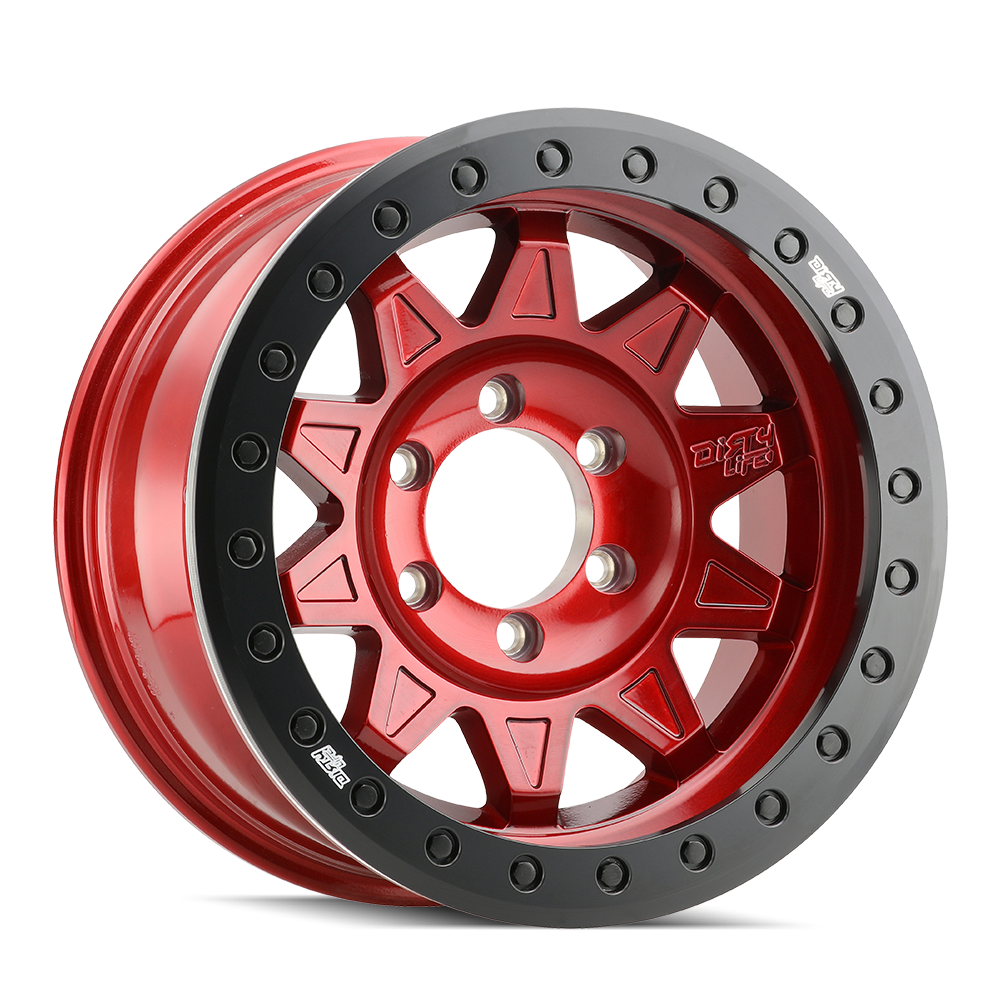 Dirty Life ROADKILL RACE Gloss crimson candy red 17x9 -14 5x139.7mm 108mm - Wheelwiz
