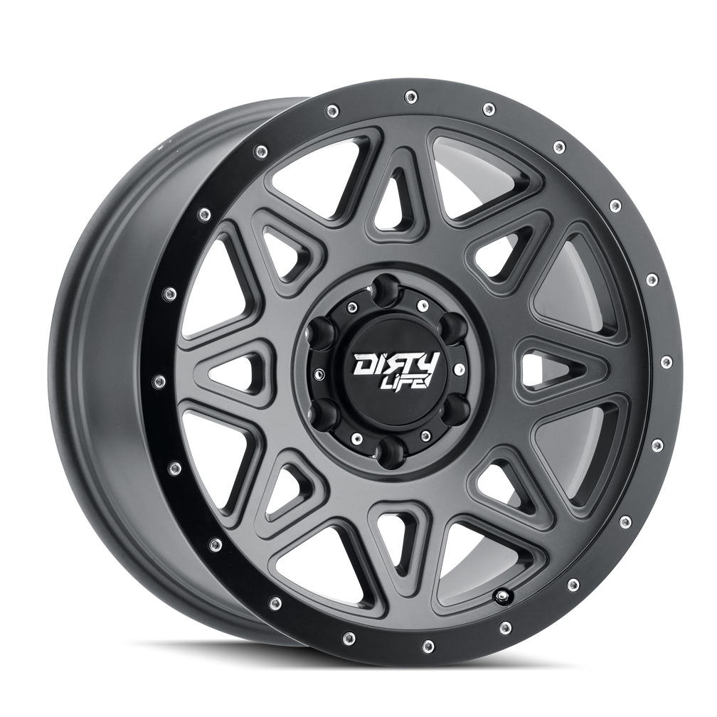Dirty Life THEORY Satin gunmetal 17x9 -12 8x165.1mm 130.8mm - Wheelwiz