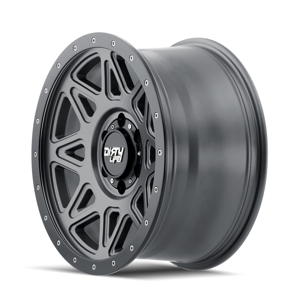Dirty Life THEORY Satin gunmetal 17x9 -12 8x165.1mm 130.8mm - Wheelwiz