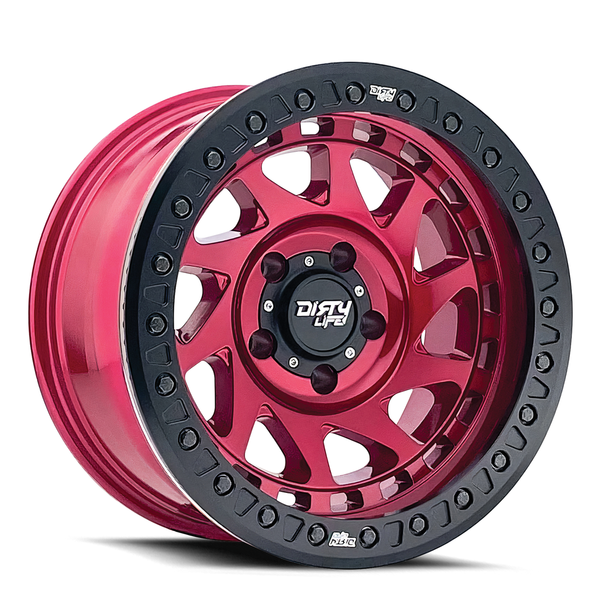 Dirty Life ENIGMA RACE Gloss crimson candy red 17x9 -12 6x139.7mm 106mm - Wheelwiz