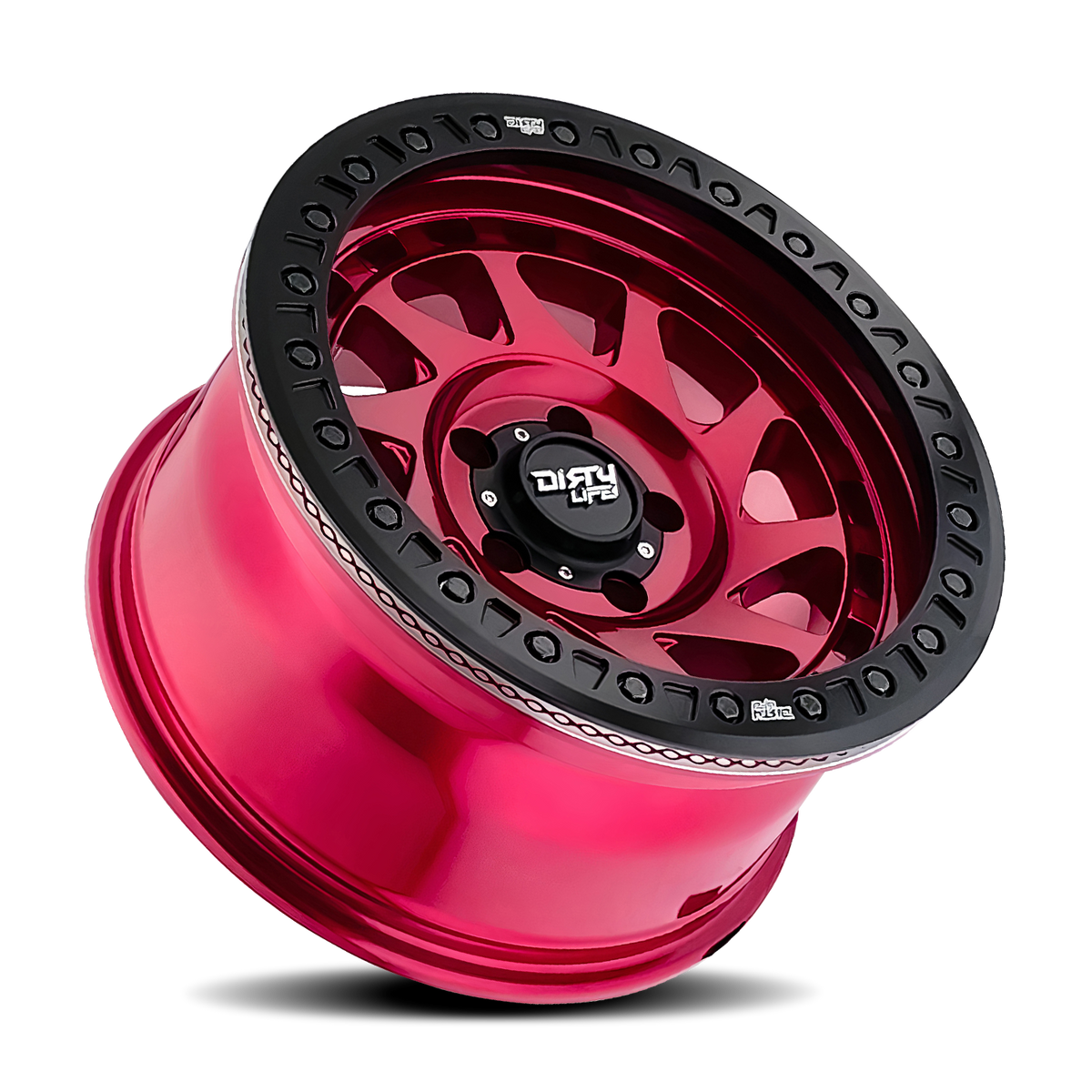 Dirty Life ENIGMA RACE Gloss crimson candy red 17x9 -38 6x139.7mm 106mm - Wheelwiz