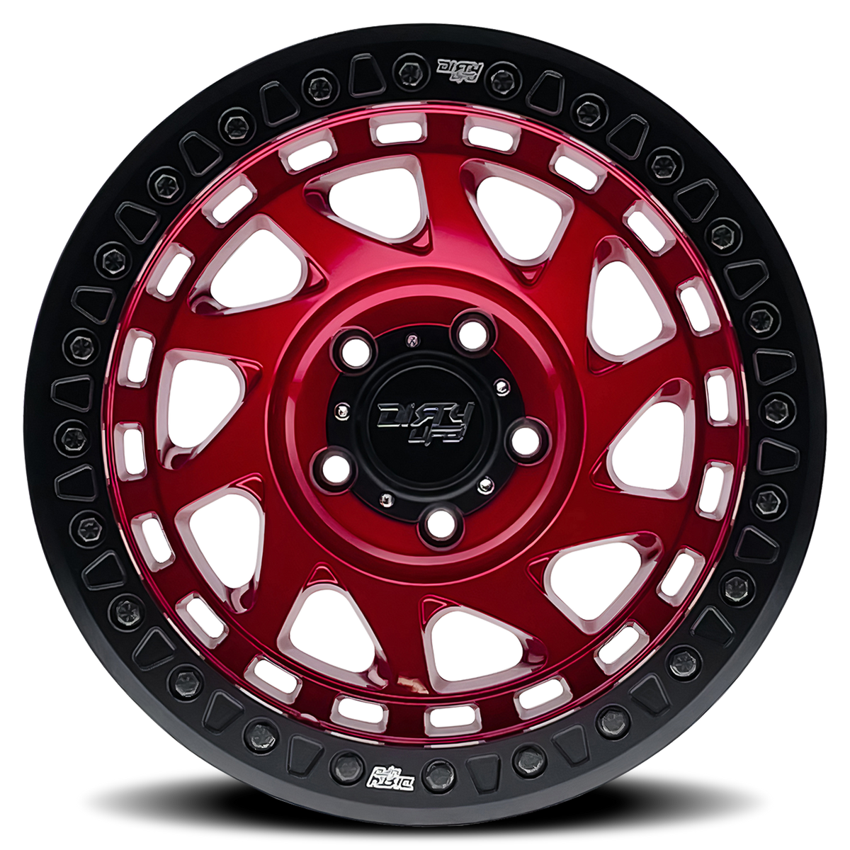 Dirty Life ENIGMA RACE Gloss crimson candy red 17x9 -12 8x165.1mm 130.8mm - Wheelwiz