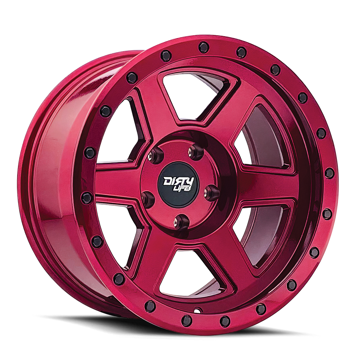 Dirty Life COMPOUND Crimson candy red 20x10 -12 6x139.7mm 106mm - Wheelwiz