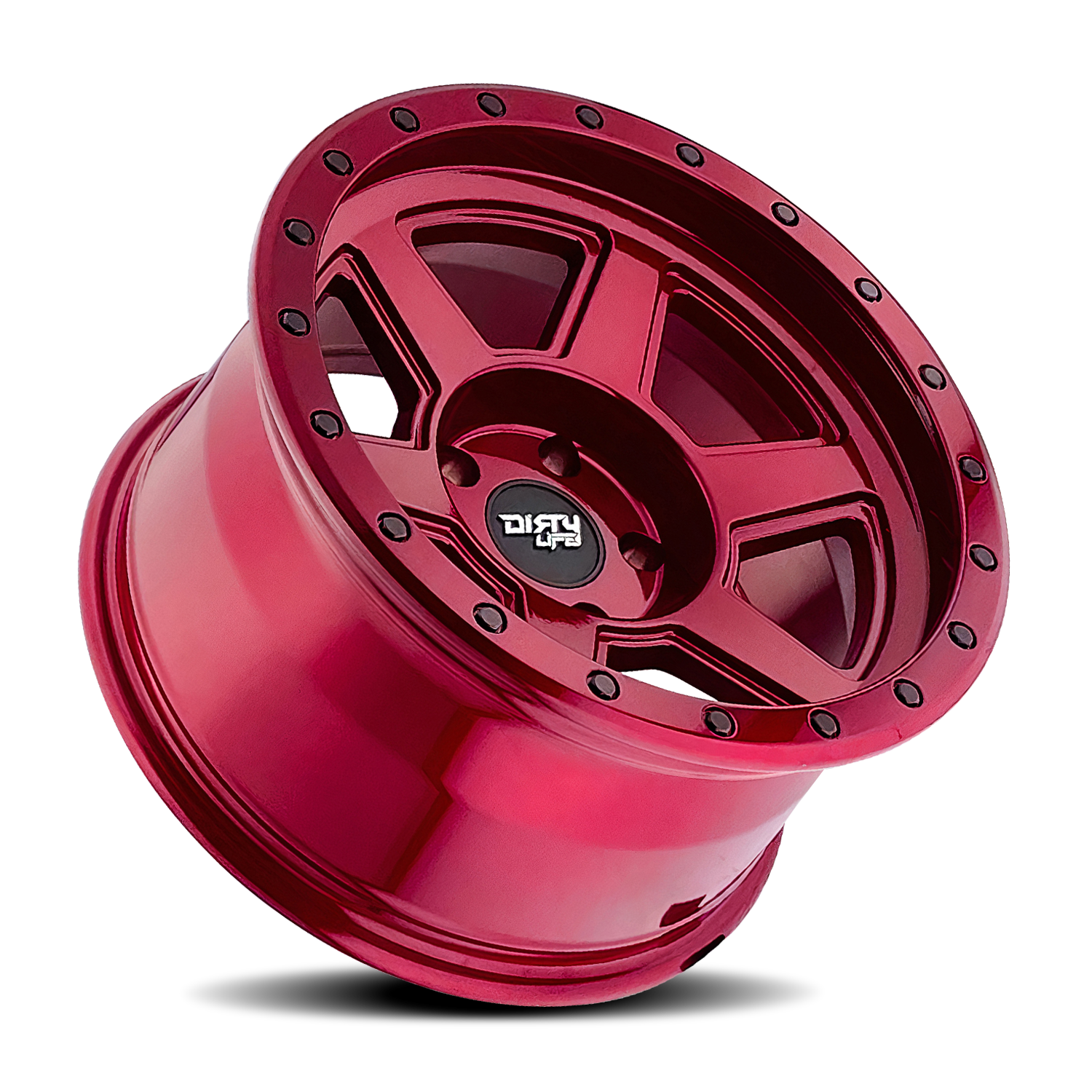 Dirty Life COMPOUND Gloss crimson candy red 17x9 -12 6x135mm 87.1mm