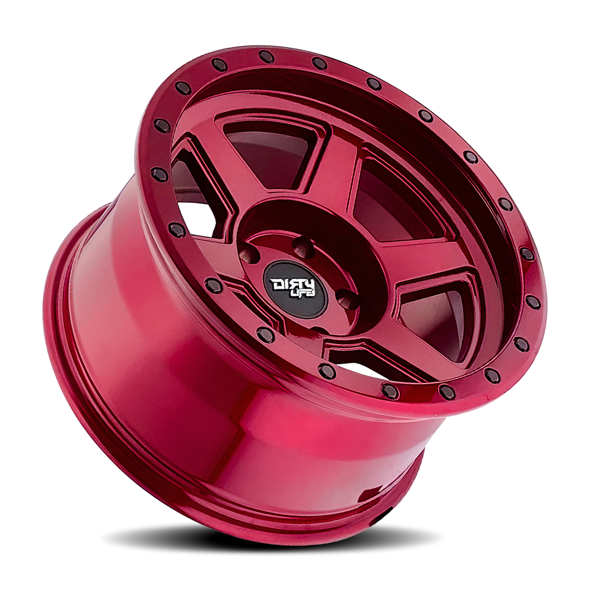 Dirty Life COMPOUND Crimson candy red 20x10 -12 6x139.7mm 106mm - Wheelwiz