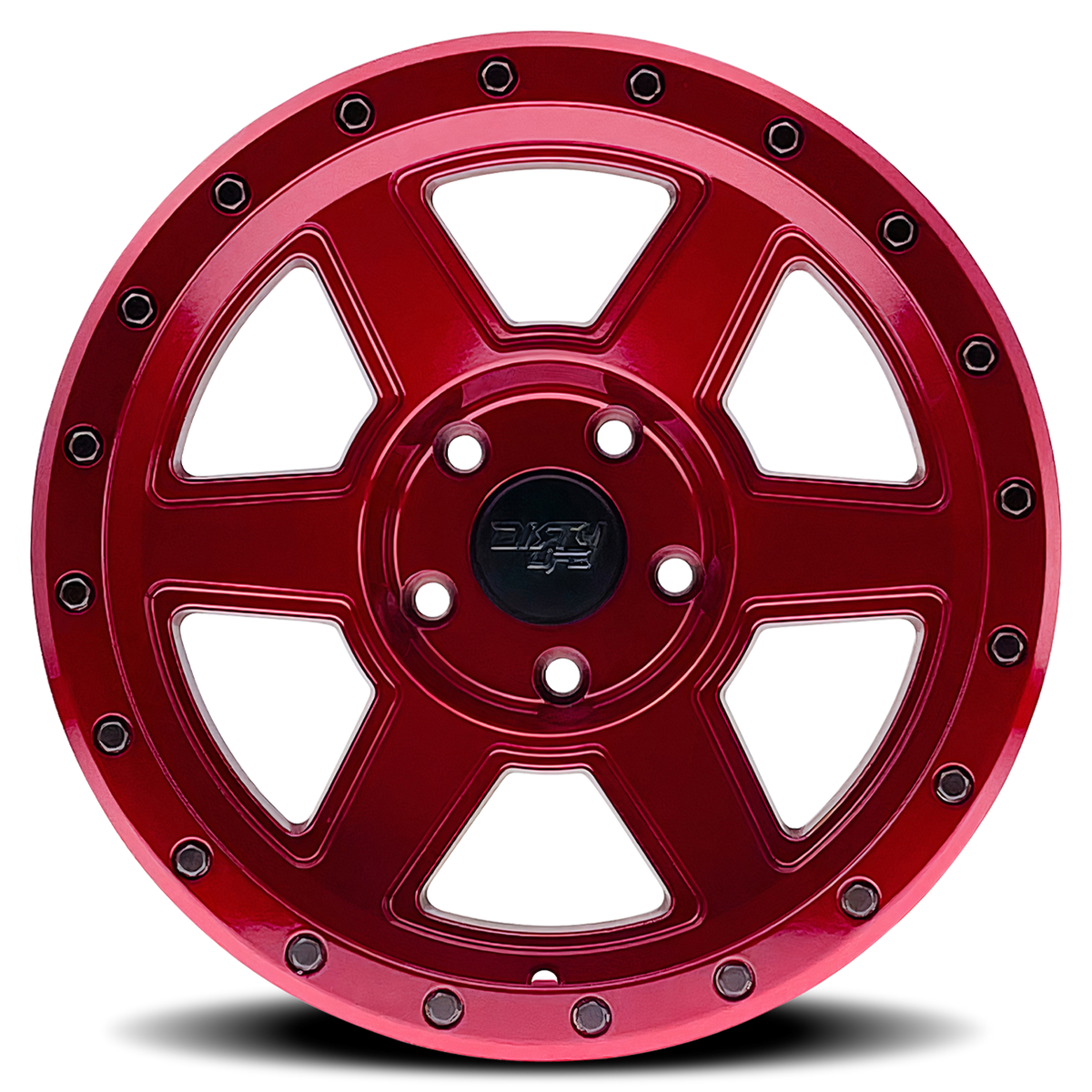 Dirty Life COMPOUND Gloss crimson candy red 17x9 -38 6x139.7mm 106mm - Wheelwiz