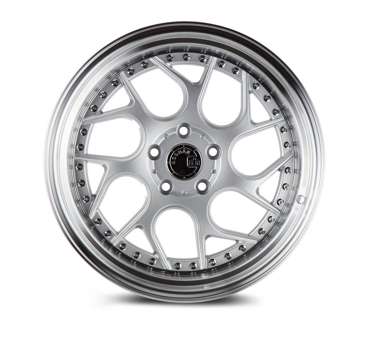 Aodhan DS01 Silver Machined Lip w/Chrome Rivets 18x10.5 +15 5x114.3 73.1mm - Wheelwiz