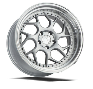 Aodhan DS01 Silver Machined Lip w/Chrome Rivets 18x10.5 +22 5x114.3 73.1mm - Wheelwiz