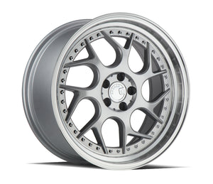 Aodhan DS01 Silver Machined Lip w/Chrome Rivets 18x8.5 +35 5x100 73.1mm - Wheelwiz