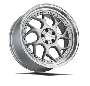 Aodhan DS01 Silver Machined Lip w/Chrome Rivets 18x8.5 +35 5x100 73.1mm - Wheelwiz