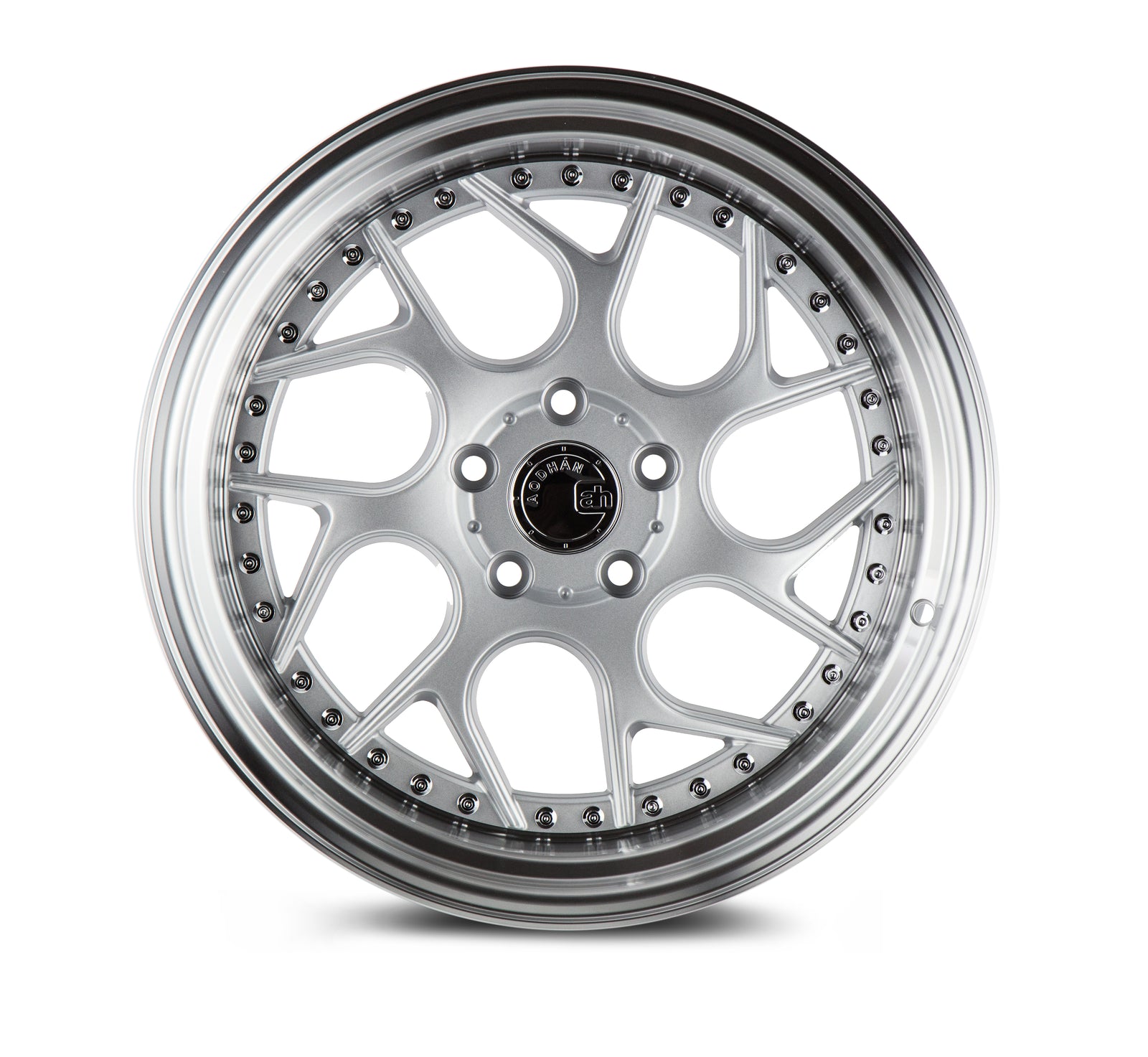 Aodhan DS01 Silver Machined Lip w/Chrome Rivets 18x9.5 +15 5x114.3 73.1mm - Wheelwiz