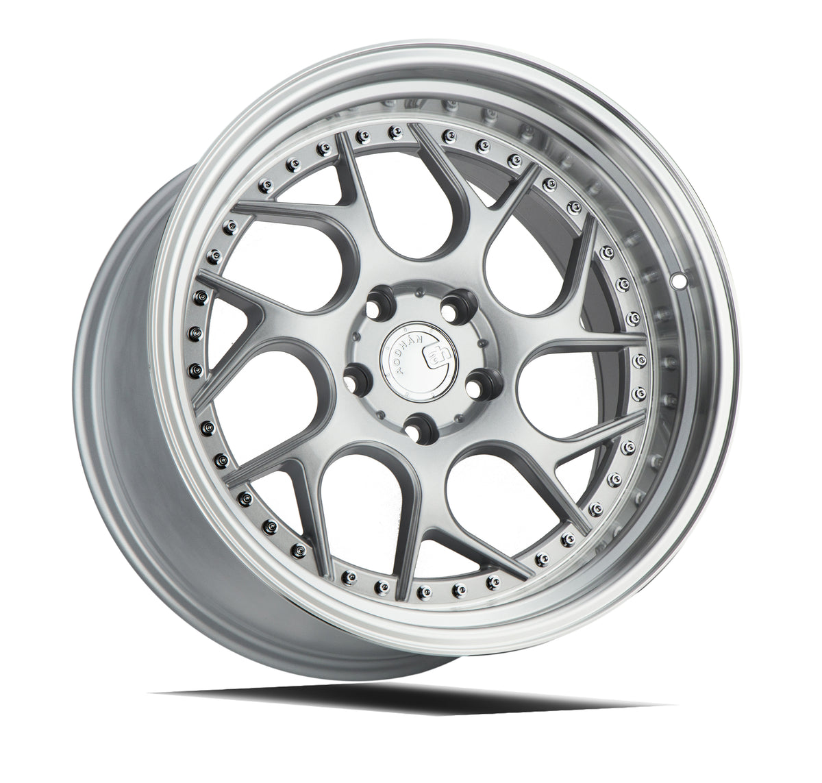 Aodhan DS01 Silver Machined Lip w/Chrome Rivets 18x9.5 +30 5x114.3 73.1mm - Wheelwiz