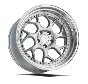 Aodhan DS01 Silver Machined Lip w/Chrome Rivets 18x9.5 +30 5x114.3 73.1mm - Wheelwiz