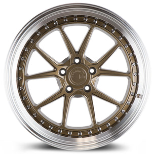 Aodhan DS08 Bronze w/Machined Lip 19x9.5 +30 5x114.3 73.1mm - Wheelwiz